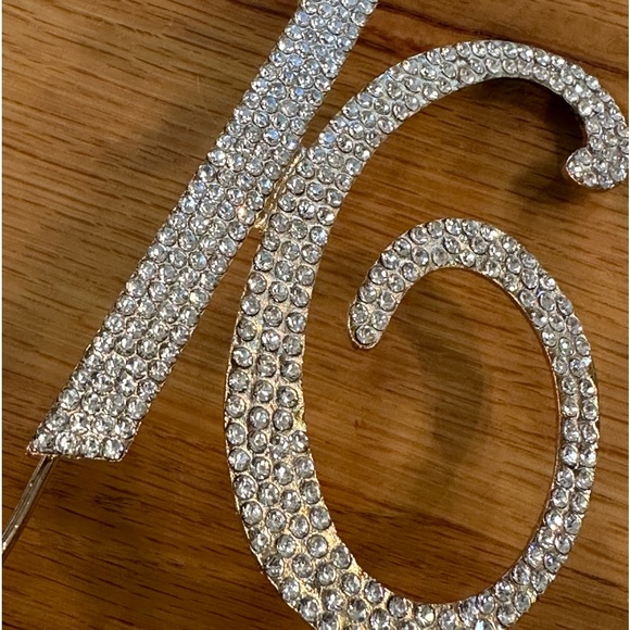 Monogram Cake Toppers - Gold Rhinestone - 16 - Picture 6 of 14